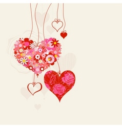 Love red flower heart Royalty Free Vector Image