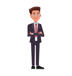 Young and successful business man cartoon employee