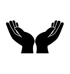 two hands cupping vector