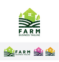 Farm Logo Design Template Farming Harvest Vector Image