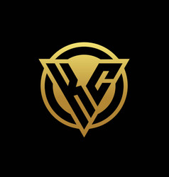 Cg logo monogram with triangle shape and circle Vector Image