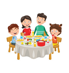 Family having dinner Royalty Free Vector Image