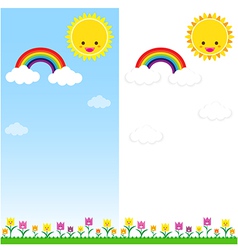 Sun rainbow and cloud 002 Royalty Free Vector Image
