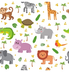 African animals seamless pattern cute cartoon Vector Image