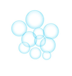 Group of colorful soap bubbles small and large Vector Image