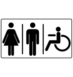 Mens and womens disabled restroom signage Vector Image