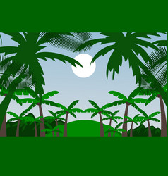 A green jungle landscape Royalty Free Vector Image