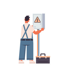 Cartoon electrician cable man Royalty Free Vector Image