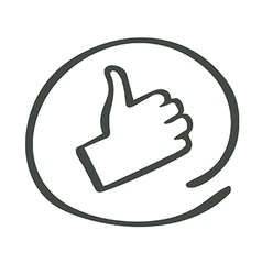 Hand showing thumbs up button Royalty Free Vector Image