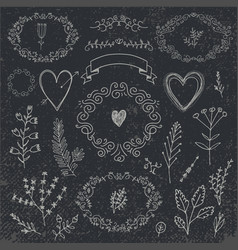 Hand drawn doodle romantic set linear Royalty Free Vector