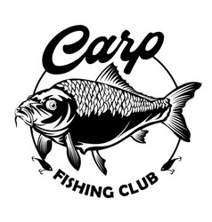 Carp fishing club logo design Royalty Free Vector Image