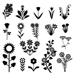 Colorful flower icon set Royalty Free Vector Image