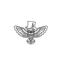 Owl logo - emblem design on w Royalty Free Vector Image