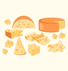 Cheese doodle icons set Royalty Free Vector Image