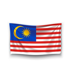 Malaysia flag on a white Royalty Free Vector Image