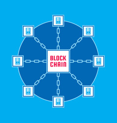 Blockchain technology conference - logo Royalty Free Vector