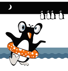 Happy birthday card penguin Royalty Free Vector Image