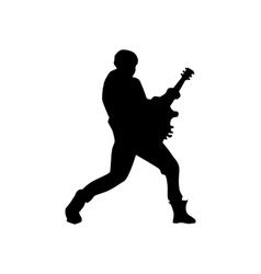 Guitarist silhouette black Royalty Free Vector Image