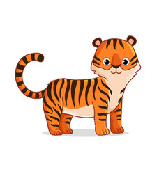 Cartoon tiger isolated on white background Vector Image