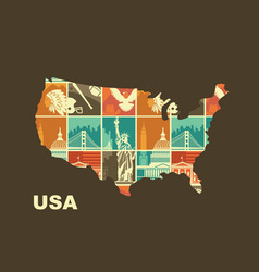 Symbols of the usa in the form of a circle Vector Image