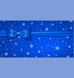 Winter snow and blue ribbon background Royalty Free Vector
