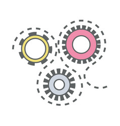 Color gear industry engineering process Royalty Free Vector