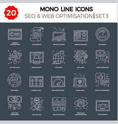 Web and seo line icons 1 Royalty Free Vector Image
