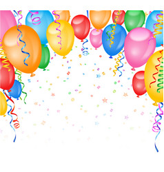 Party frame with balloons and confetti Royalty Free Vector