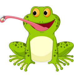 Happy frog cartoon Royalty Free Vector Image - VectorStock