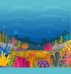 Underwater scene with tropical coral reef Vector Image