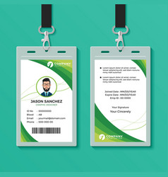 Creative green id card design template Royalty Free Vector