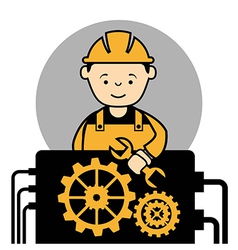 Industrial workers over white background Vector Image