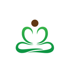 Yoga meditation logo icon concept Royalty Free Vector Image