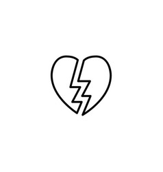 Cute single heart character with broken heart Vector Image