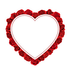 Valentines day red roses heart inverted isolated Vector Image