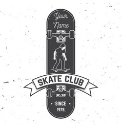 Skateboard club badge Royalty Free Vector Image