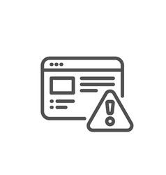 Online Warning Icon Attention Triangle Sign Vector Image