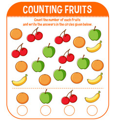 Math Game Template With Counting Vegetable Vector Image