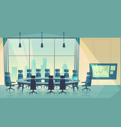 Overtime Concept - Conference Hall At Night Vector Image