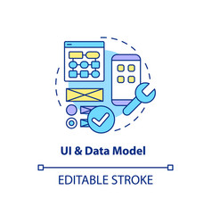 Ui and data model blue gradient concept icon Vector Image