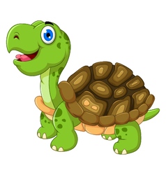 Cute turtle cartoon walking Royalty Free Vector Image