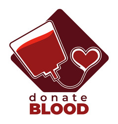 Blood Transfer Bag Icon World Donor Day Royalty Free Vector