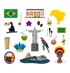 Set of postage stamps on the travel theme Vector Image