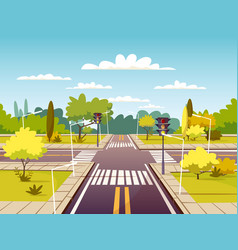 City street cartoon of traffic Royalty Free Vector Image