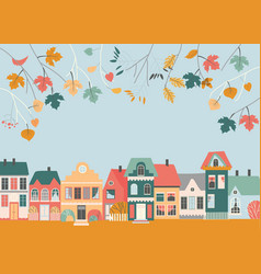 Autumn town Royalty Free Vector Image - VectorStock