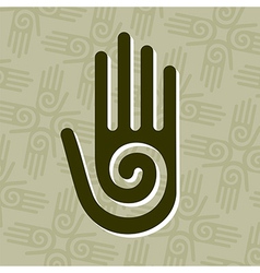 Hand with spiral symbol in a circle Royalty Free Vector