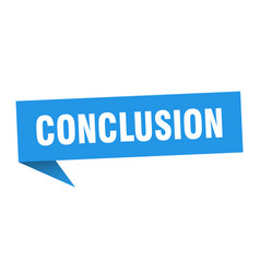 Conclusion blue 3d speech bubble Royalty Free Vector Image