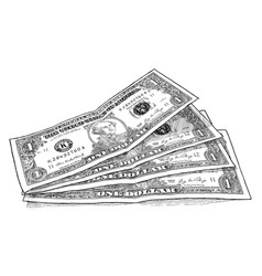 Stack of money dollar pop art retro Royalty Free Vector