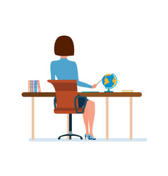 Teacher behind the desk Royalty Free Vector Image