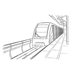 Hand drawn sketch saint petersburg subway station Vector Image